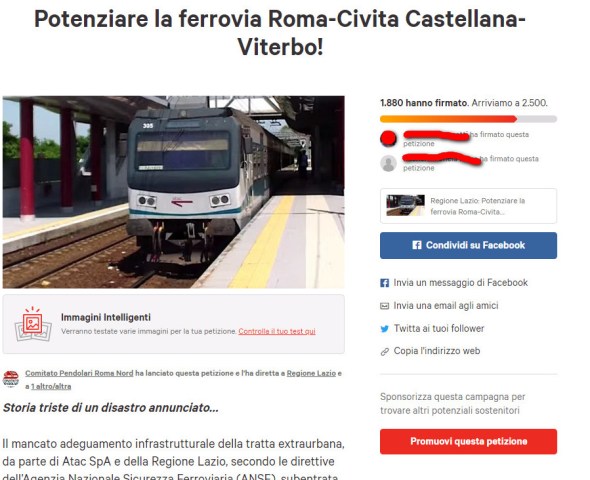 Pagina Petizione Roma nord su Change rid